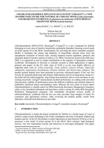 Chlorantraniliprole (DPX-E2Y45, Rynaxypyr®, Coragen®) a new ...