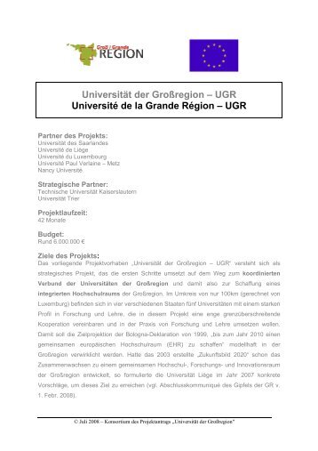 Universität der Großregion – UGR Université de la Grande Région ...