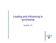 L6-01 Leading and influencing in purchasing - Greenwich School of ...