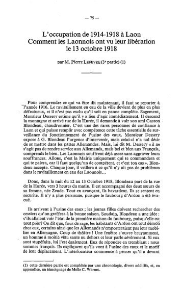 L'occupation de 1914-1918 à Laon Comment les Laonnois ont vu ...