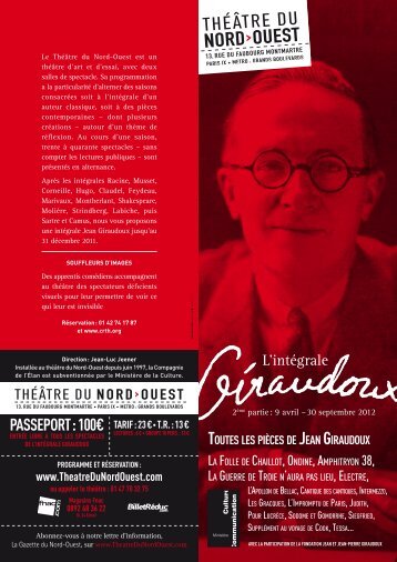 sodome eT Gomorrhe de Jean giraudoux - Théâtre du Nord-Ouest