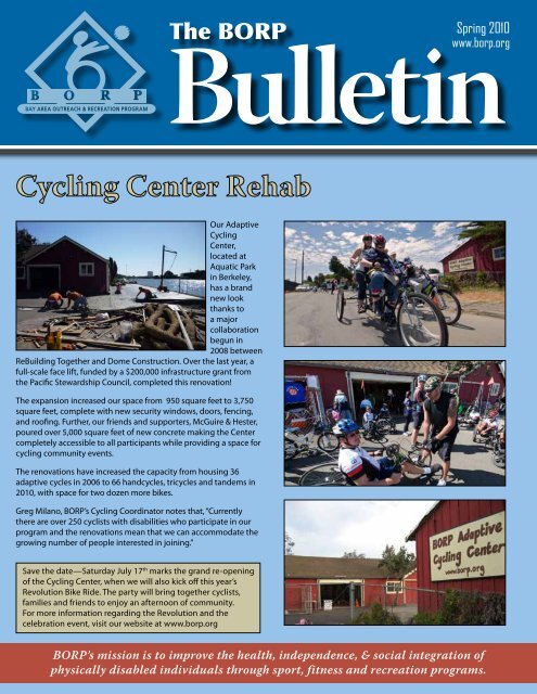 Spring 2010 Newsletter - Bay Area Outreach and Recreation Program