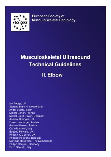 Musculoskeletal Ultrasound Technical Guidelines II. Elbow - ESSR.org