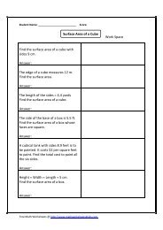 Student Name - Math Worksheets For Kids