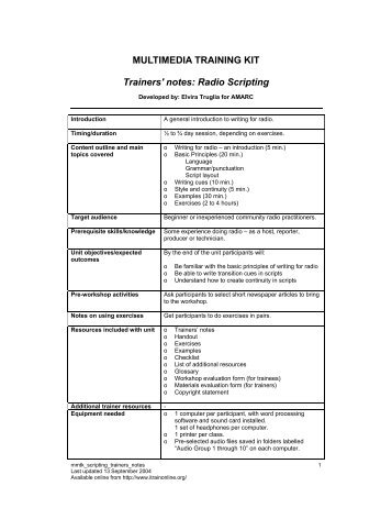 Radio Scripting - Medienhilfe