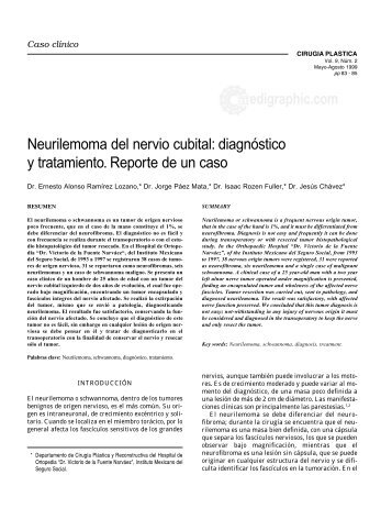 Neurilemoma del nervio cubital: diagnóstico y ... - edigraphic.com