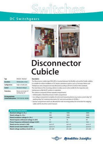 Disconnector Cubicle - Microelettrica Scientifica