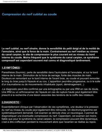 Compression du nerf cubital au coude - Dr Philippe Roure ...