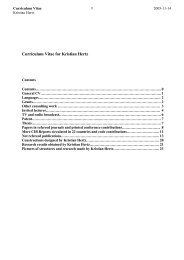 Curriculum Vitae for Kristian Hertz - Danmarks Tekniske Universitet
