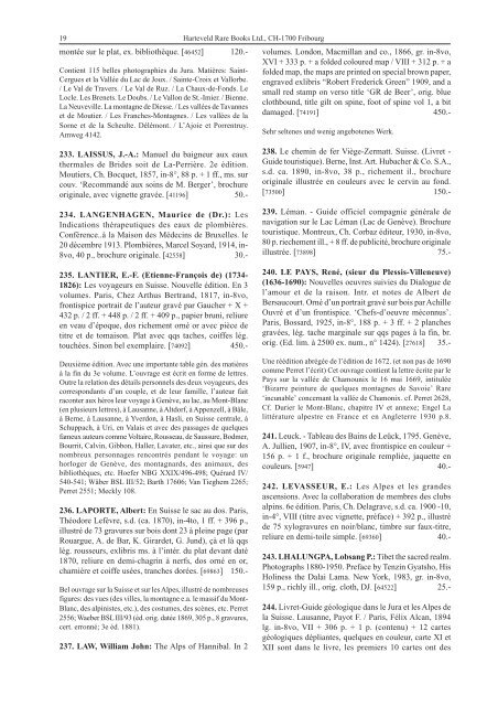 Catalogue 201 Alpinisme - Thermalisme - Voyages