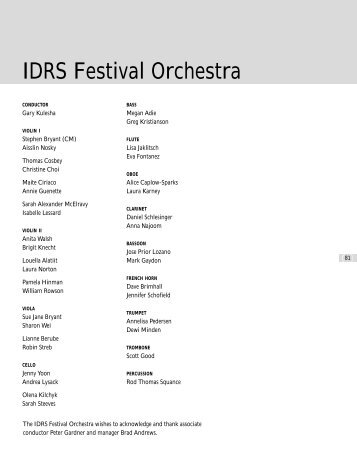 IDRS Festival Orchestra - International Double Reed Society