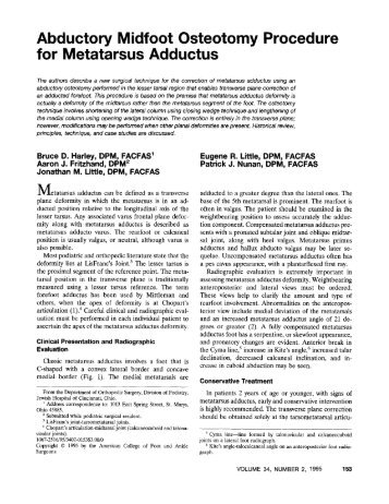 Abductory midfoot osteotomy procedure for metatarsus adductus