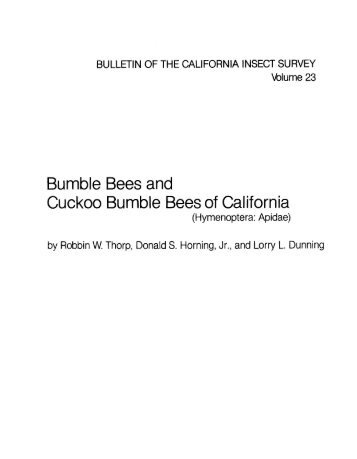 Bumble Bees and Cuckoo Bumble Bees of California