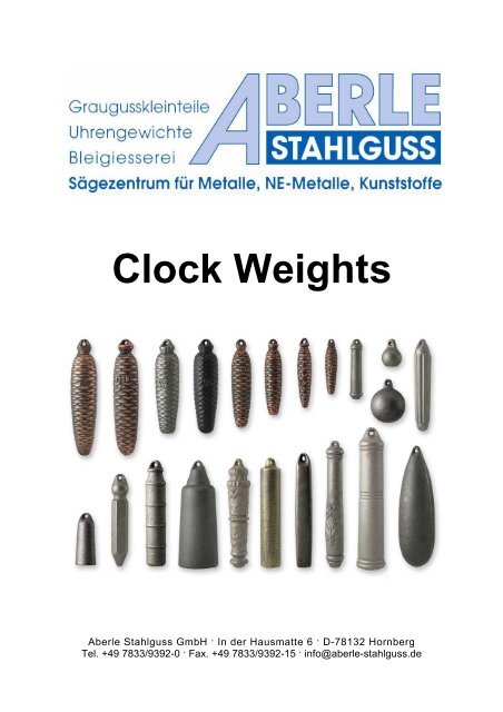 Clock Weights - Aberle Stahlguss GmbH