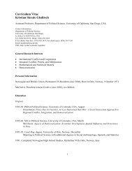 Curriculum Vitae Kristian Skrede Gleditsch - Division of Social ...