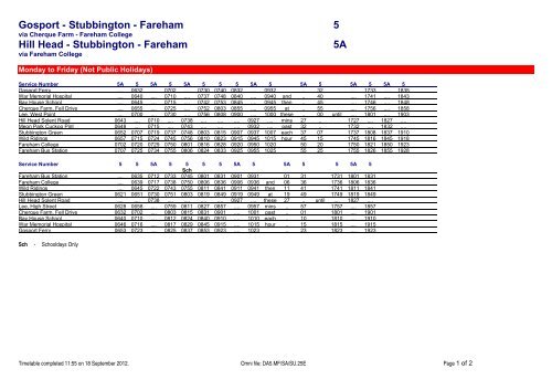 Gosport - Stubbington - Fareham - FirstGroup