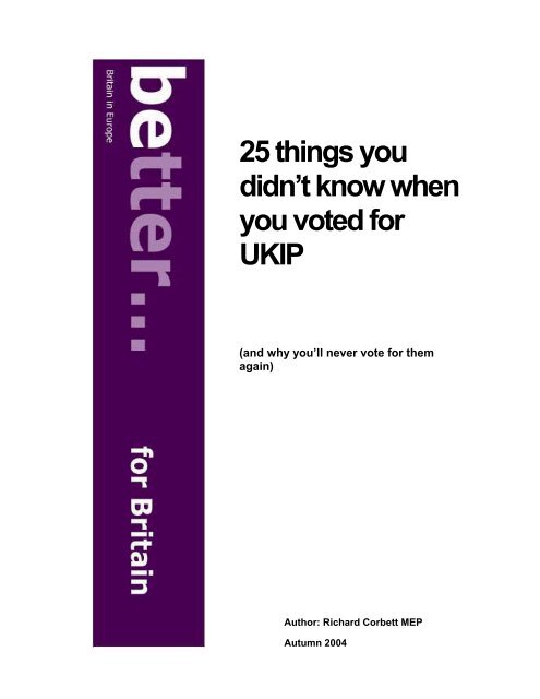 25 things you didn’t know when you voted for UKIP