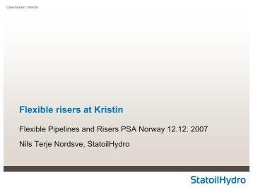 Flexible risers at Kristin, StatoilHydro