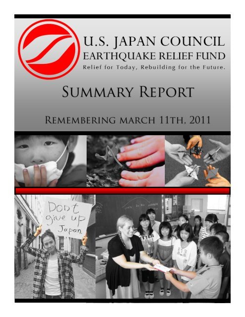 USJC Earthquake Relief Fund Report - US-Japan Council