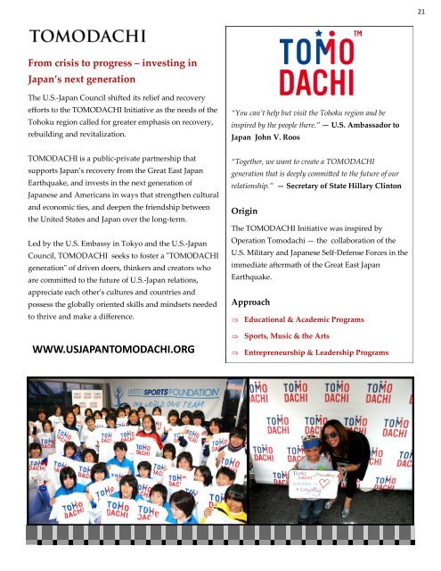 USJC Earthquake Relief Fund Report - US-Japan Council