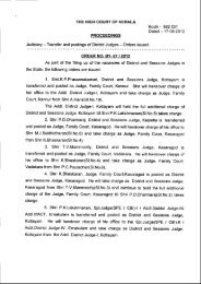 Transfer and postings of District Judges - The Kerala High Court