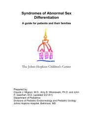 Syndromes of Abnormal Sex Differentiation - Johns Hopkins ...