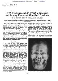 XYY Syndrome, and XYY/XXYY Mosaicism also Showing Features ...