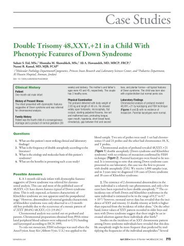 Double Trisomy 48,XXY,+21 in a Child With ... - LabMedicine