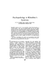 Psychopathology in Klinefelter's Syndrome - Psychosomatic Medicine