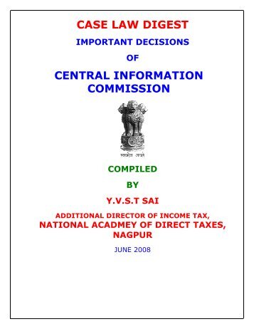 case law digest central information commission - Income Tax ...
