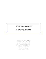 Statutory Immunity: A discussion paper - Ministry of Justice