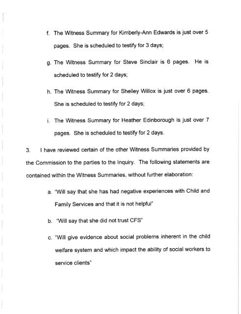 Affidavit of Sandie Stoker - Phoenix Sinclair Inquiry