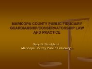 ARIZONA GUARDIANSHIP LAW AND PRACTICE - Maricopa County