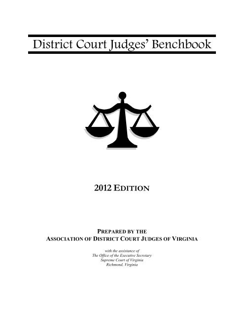 District Court Judges' Benchbook - Virginia's Judicial System