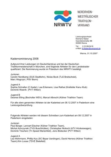 Klemens Naber, Goerdelerstraße 9B, 59368 Werne - NRWTV