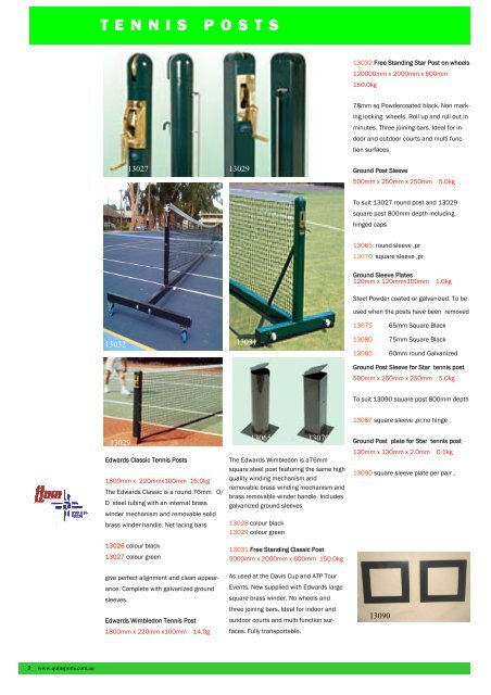 TENNIS COURT EQUIPMENT - Quin Sports Nets