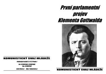 První parlamentní projev Klementa Gottwalda - Komunistický svaz ...