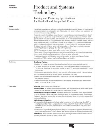 Lathing & Plastering Specifications for