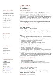 travel agent CV template - Dayjob