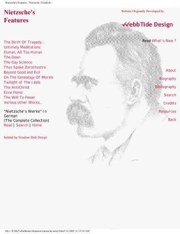 Nietzsche's Features - Nietzsche, Friedrich -