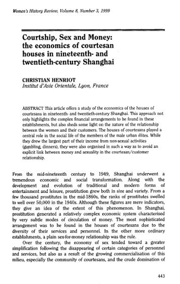 Courtship, Sex and Money: - Institut d'Asie Orientale - CNRS
