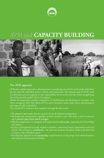 Pamphlet: AVSI and capacity building