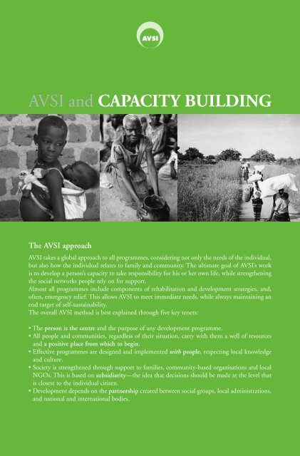 Pamphlet: AVSI and capacity building