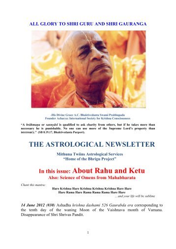 In this issue: About Rahu and Ketu - ebooks - ISKCON desire tree