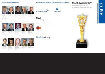 ASCO Award 2009 - Peter Schmid Projektmanagement