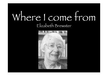 where i come from - elizabeth brewster - 12 E1 Cambridge English