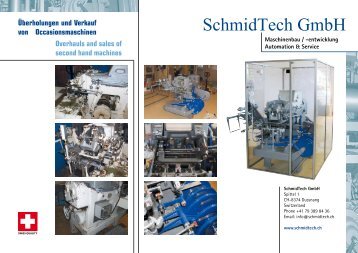 Überholungen und Verkauf von ... - SchmidTech GmbH