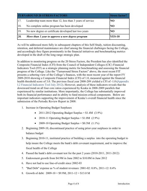 final version of the self-study document - Keuka College's Middle ...