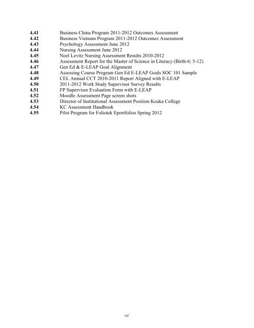 final version of the self-study document - Keuka College's Middle ...