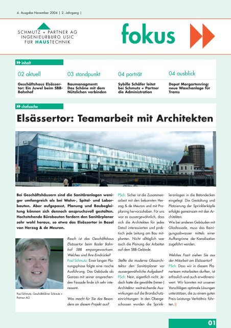 Elsässertor: Teamarbeit mit Architekten - Schmutz und Partner AG